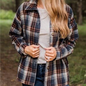 Campfire Nights Plaid Jacket Navy Women’s